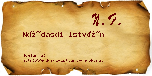 Nádasdi István névjegykártya
